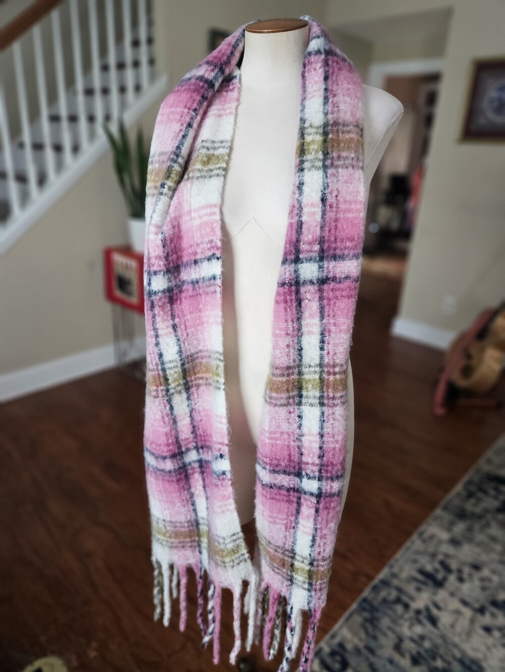 Oversized Chunky Pink Scarf